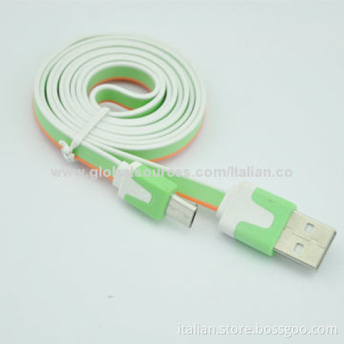 Flat colored micro USB cable, wholesale